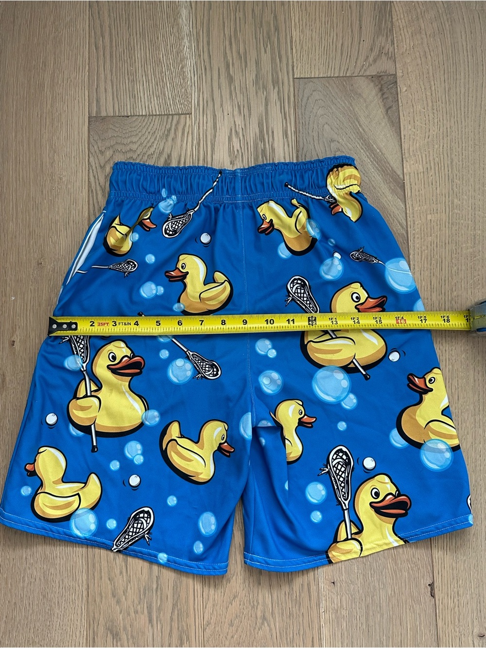 Kids Blue Duck-Print LAX Shorts
